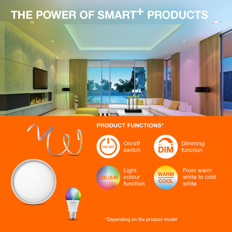 SMART WiFi RGB Лампа LED 4,9W 230V 470lm 2700-6500K E14 DIM 39x115mm [4099854461330] Osram MATTER Classic