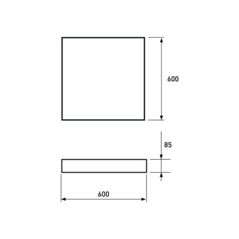 LED Светильник накладной 100W 230V 6825lm 3000-6500K 600x600x85mm DIM [4262380665569] LED-SLS-100W-T39 EUROLAMP