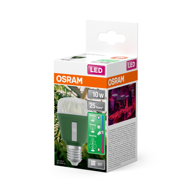 Лампа LED 10W 220V 330lm CCT E27 60x97mm для растений [4058075845787] OSRAM Star Grow Lamp T60