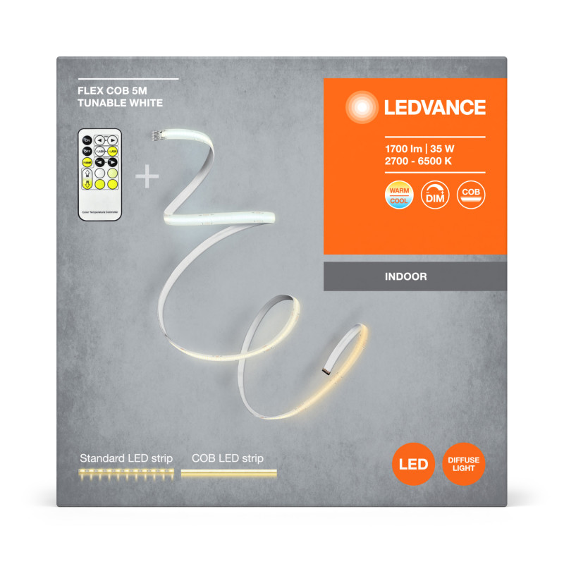 LED лента с пультом и аккумулятором 35W 220V 1700lm 2700-6500K IP20 DIM [4099854095221] 5000х1.8х10mm LEDVANCE