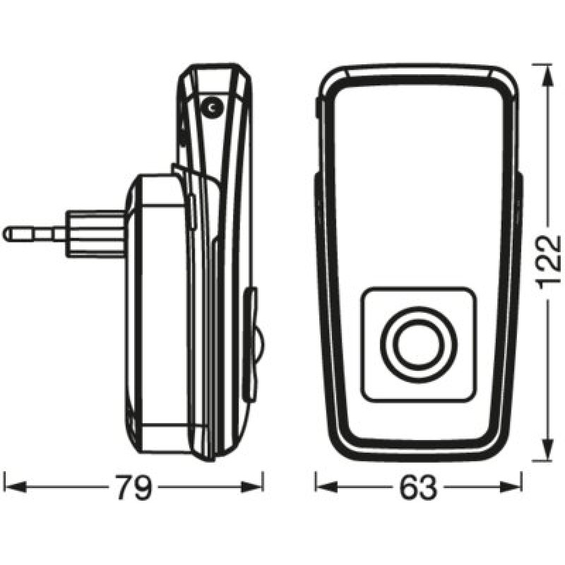 Ночник-фонарь 2.00W 220V 10-20lm 3000-6500K 250mAh 63x122x79mm [4058075759404] Ledvance LUNETTA TORCH