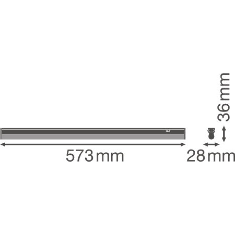 Cветильник LED линейный 8W 220V 800lm 3000K 573x28x36mm IP20 [4058075106116] Ledvance LN COMP SWITCH 600