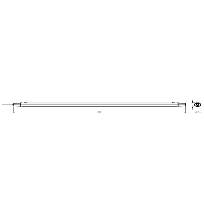 Cветильник LED линейный 48W 220V 5520lm 4000K 1500x60x35mm IP65 [4058075601659] Ledvance DP SLIM ECO