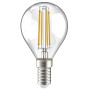 Лампа светодиодная филаментная 5W 220V 600lm 4000К E14 79x45mm шар [LLF-G45-5-230-40-E14-CL] 360° УЕК