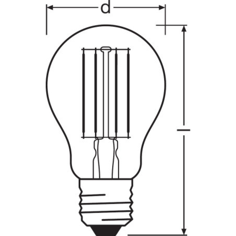 Лампа светодиодная 7.5W 220V 1055lm 2700K E27 60х112mm груша [4058075288669] led Value classic A OSRAM