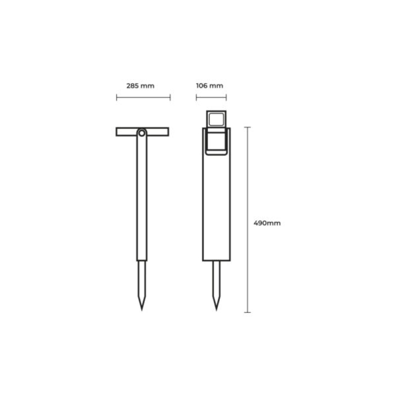 LED Светильник уличный 2W 5V 150lm 6500K IP54 1800mAh солнечная батарея [4262380667181] LED-2W/6500K(S2) EUROLAMP