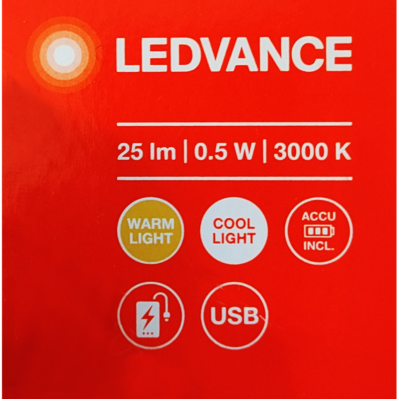 Лампа-фонарь POWERBANK 0.50W 5V 45lm 3000-4000K 45.7х148x46mm [4058075570207] Ledvance NIGHTLUX LANTERN