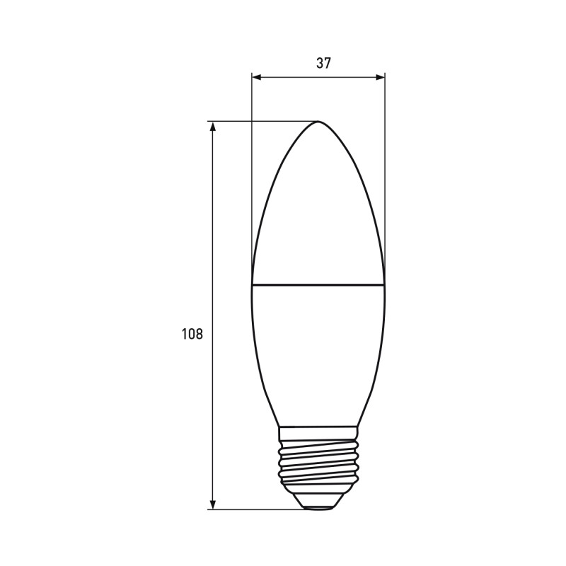 Лампа светодиодная 10W 220V 900lm 3000K E14 37x108mm свеча [4262380665057] EUROLAMP LED-CL-10143(P)