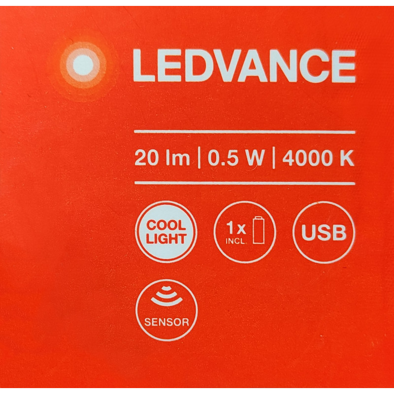 Светильник 0.5W 3.7-5V 20lm 4000K 330-500mAh 116х44х11mm [4058075399747] LEDVANCE LINEARLED MOBILE IR