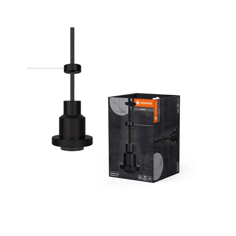 Світильник стельовий 220V E27 IP20 68x84mm [4058075227996] Ledvance Vintage 1906 PenduLum Black