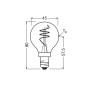 Лампа філаментна 4,9W 230V 470lm 2200K E14 45x80mm груша [4058075836563] Osram Vintage 1906 LED Classik P