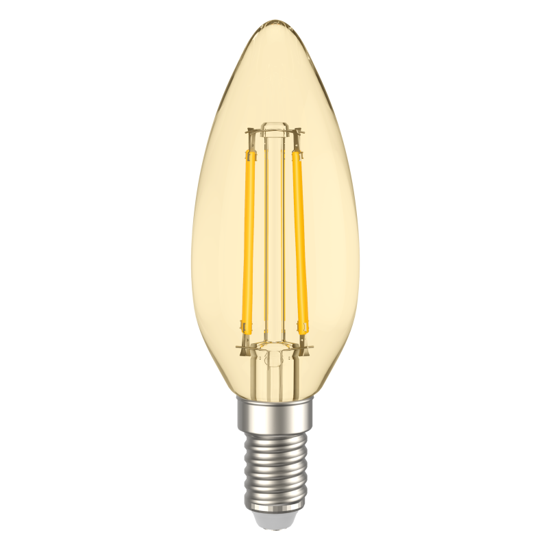 Лампа светодиодная филаментная 5W 220V 600lm 2700К E14 35х97mm свеча [LLF-C35-5-230-30-E14-CLG] C35