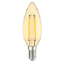 Лампа светодиодная филаментная 5W 220V 600lm 2700К E14 35х97mm свеча [LLF-C35-5-230-30-E14-CLG] C35
