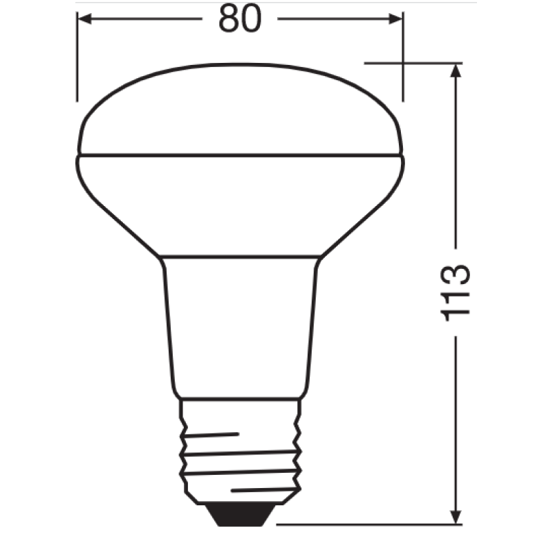Лампа светодиодная рефлекторная 4.3W 220V 350lm 2700К E27 80х113mm гриб [4058075433304] LED STAR R80 OSRAM