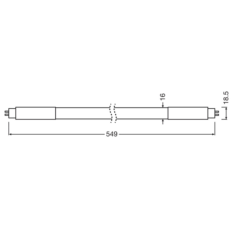 Лампа трубка LED 7W 549mm 230V 1000lm 3000K G5 двустороннее подключение [4099854552526] Ledvance LEDTUBE T5