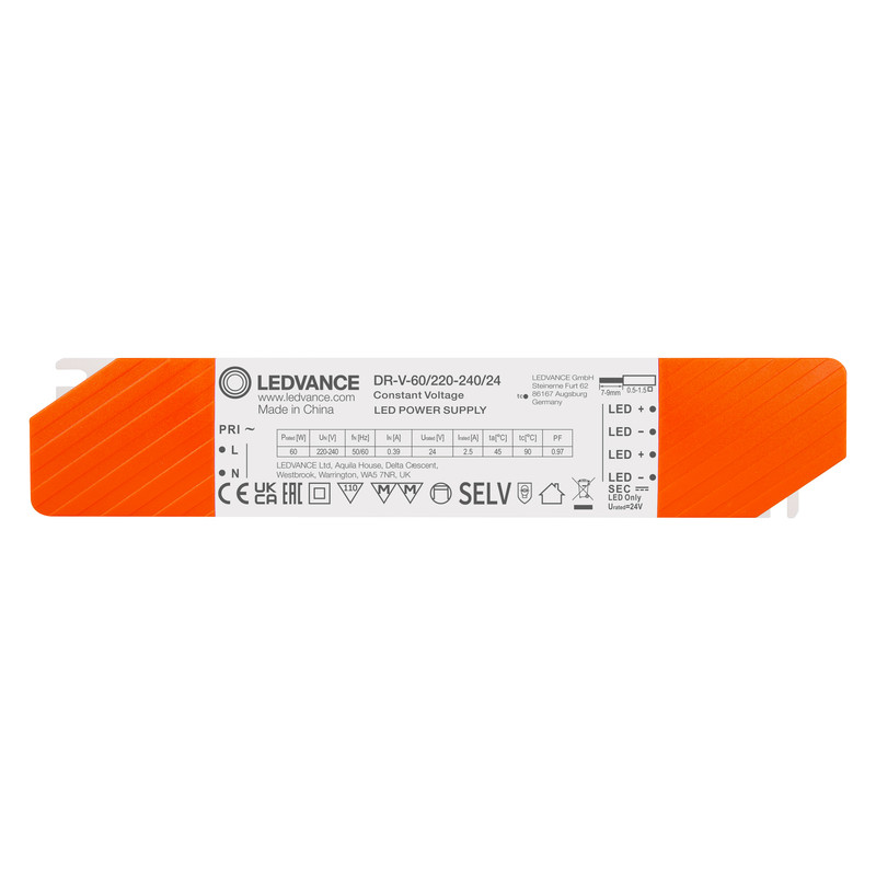 LED драйвер 20x1 60W 220-240V выходная 24V IP20 [4058075835870] Ledvance DR-V