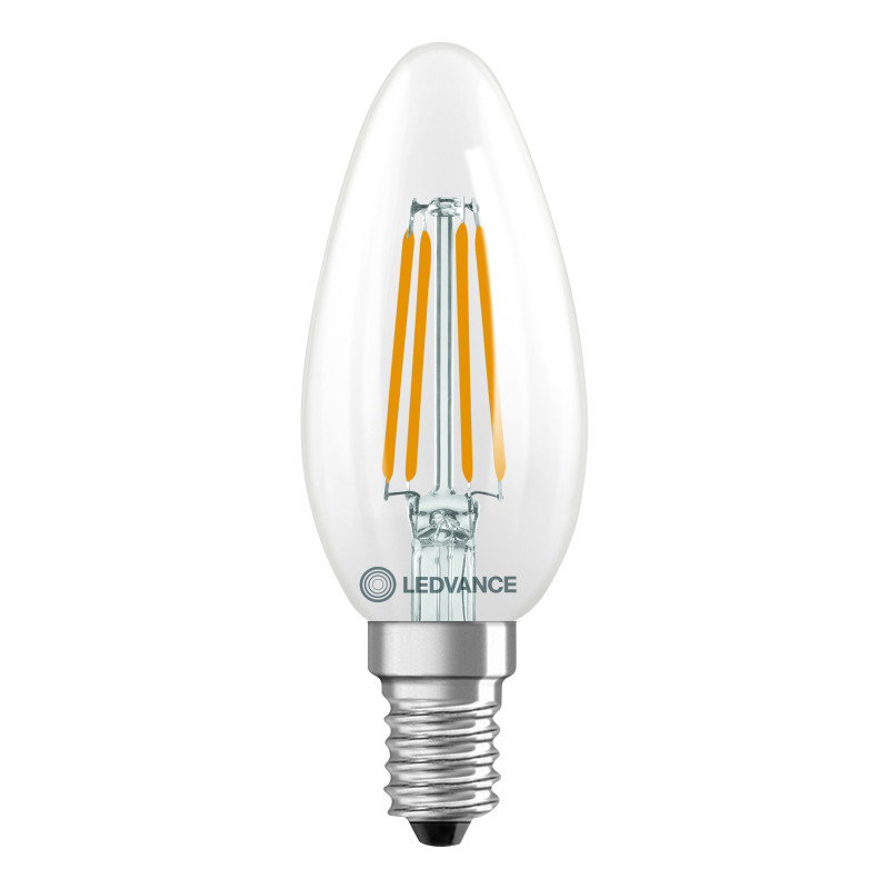 Лампа филаментная 3,4W 230V 470lm 2700K E14 DIM 35x100mm свеча [4099854445712] LED CL B40 FIL OSRAM