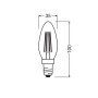Лампа филаментная 3,4W 230V 470lm 2700K E14 DIM 35x100mm свеча [4099854445712] LED CL B40 FIL OSRAM