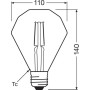 Лампа светодиодная винтажная 4.5W 220V 470lm 2500K E27 110x142mm филаментная [4058075091955] OSRAM Vintage1906