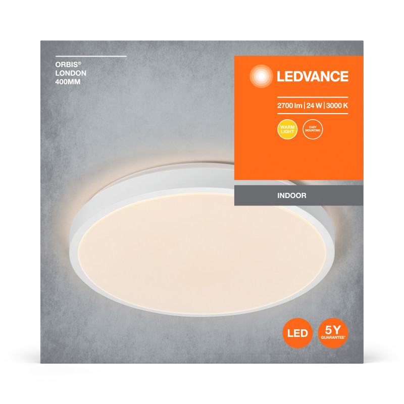 LED Светильник накладной 24W 220V 1500-2700lm 3000K 75х395mm [4058075832718] LEDVANCE ORBIS LONDON