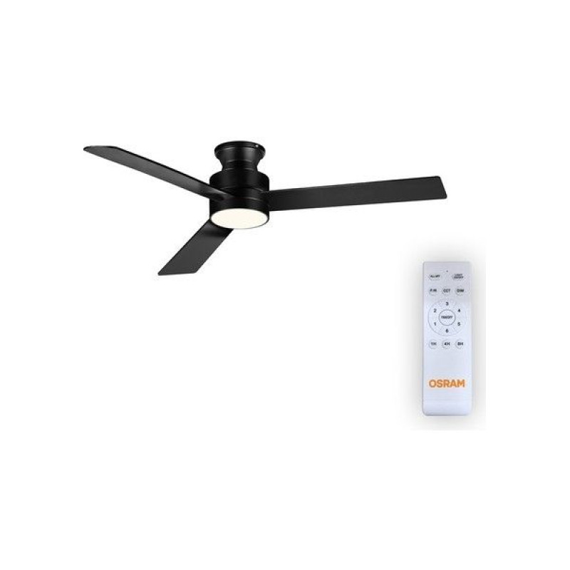 LED светильник потолочный с вентилятором 18W 230V 1200lm 3000-6500K IP20 ø175x280mm DIM пульт управления [4099854536588] Osram Ceiling Blade Fan BK