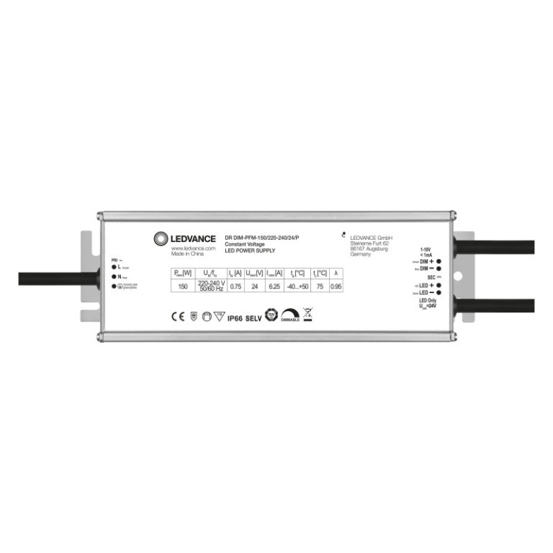 LED драйвер 10x1 150W 220-240V выходная 24V 6250mA DIM IP66 [4058075240117] DR DIM-PFM Osram