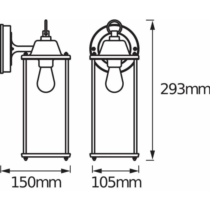 Светильник 230V E27 IP43 105x293x150mm [4099854447402] Osram ENDURA CLASSIC LANTERN