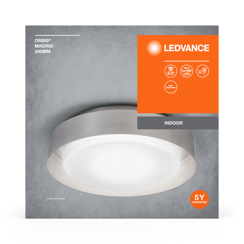 LED Світильник накладний 2хE27 220V 80х290mm [4058075828902] LEDVANCE ORBIS MADRID