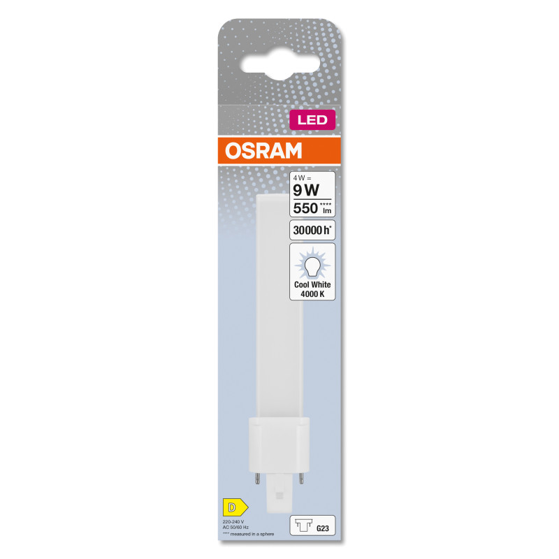 Лампа светодиодная 4W 220V 550lm 4000K G23 165x32.3mm прямая [4058075558045] OSRAM DULUX LED L HF&AC MAINS