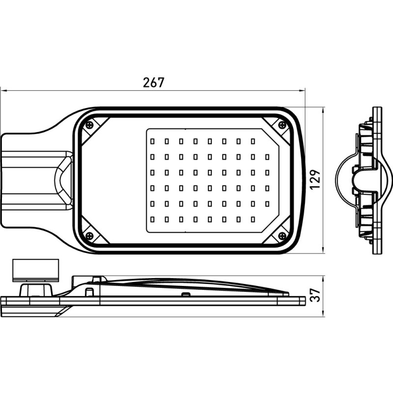 LED Светильник уличный 30W 220V 3000lm 6500K IP65 267x129x37mm консольный [l0820010] E.NEXT e.LED.street.stand.30.6500