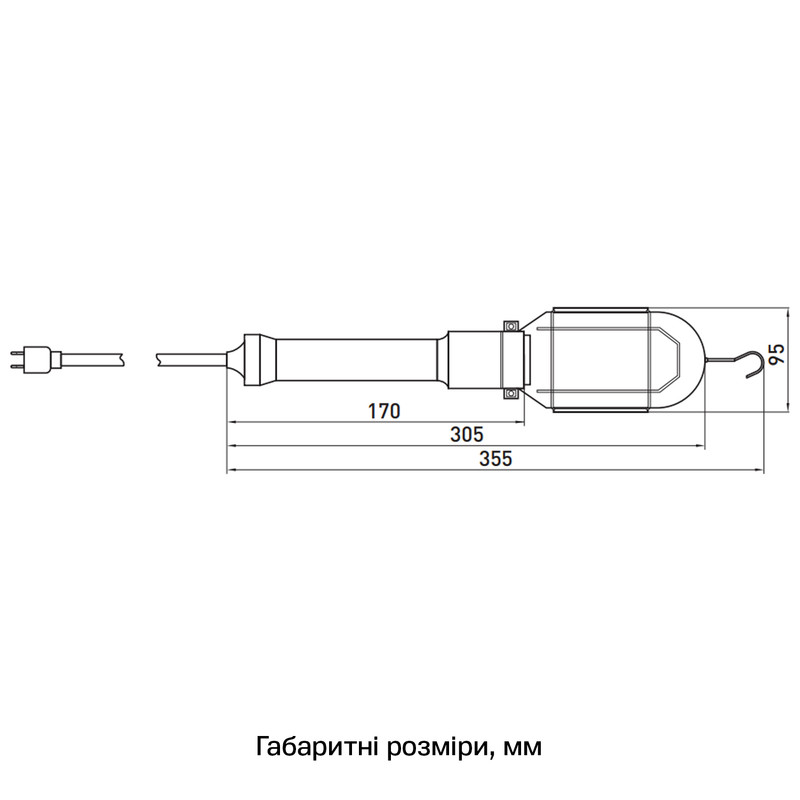 Світильник переносний 60W 220V E27 355x95mm провід 10м з вимикачем помаранчевий [l0670002] E.NEXT e.light.move.e27.10.orange
