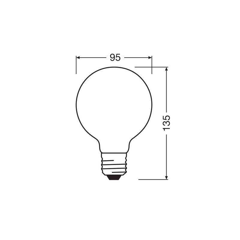 Лампа светодиодная 5,9W 230V 806lm 2700K E27 95x135mm филаментная [4099854466465] Osram Star Globe