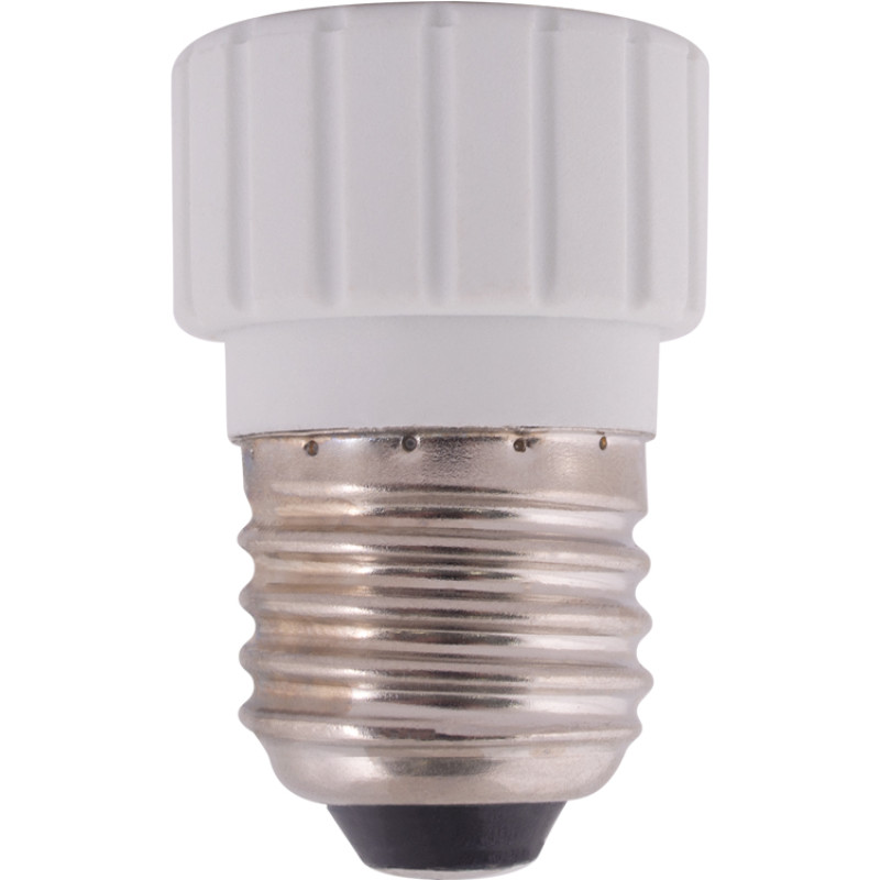 Перехідник Е27-GU10 пластик білий [s9100041] E.NEXT e.lamp adapter.Е27/GU10.white