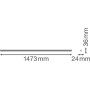 Світильник LED лінійний 25W 220V 2500lm 3000K 1473x24x36mm IP20 [4058075106352] Ledvance LN COMP HO 1500