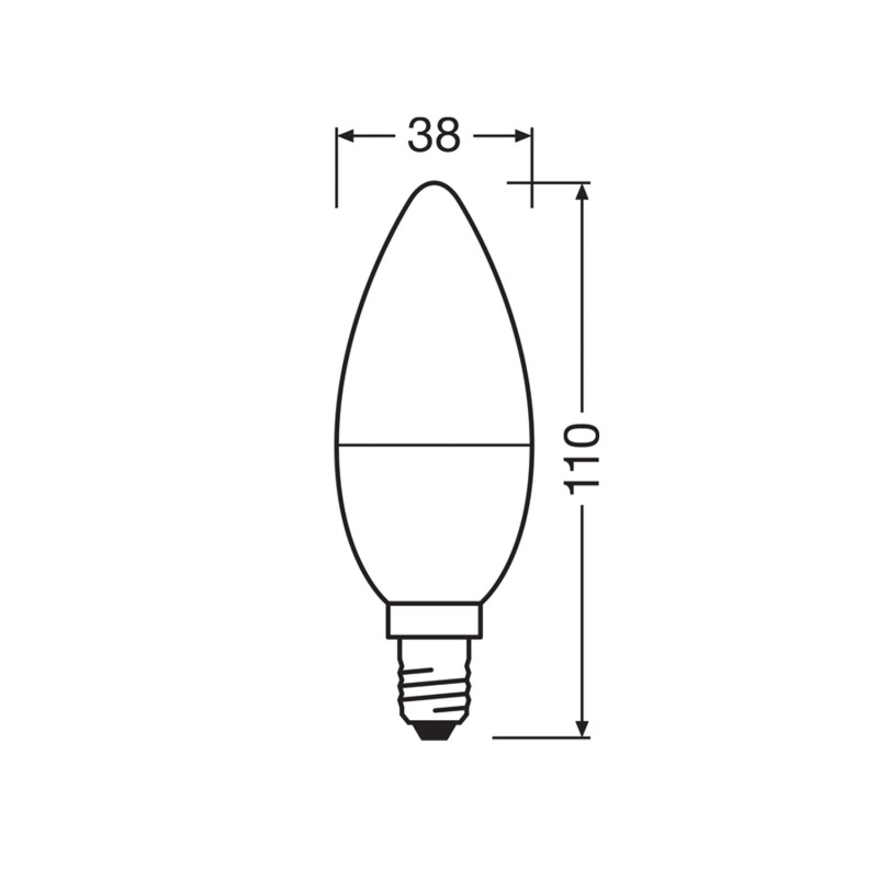 Лампа LED 6,8W 230V 806lm 4000K E14 38x110mm свічка [4058075311886] Value CL B60 Osram