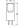 Лампа светодиодная 2.6W 12V 300lm 2700K GY6.35 DIM 14х40mm капсула [4058075432123] OSRAM LED PIN 12 V
