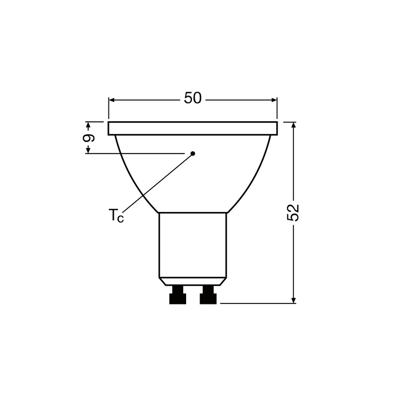 Лампа LED 7W 220V 650lm 4000K GU10 DIM 50x52mm рефлекторная [4099854241956] Ledvance PAR16