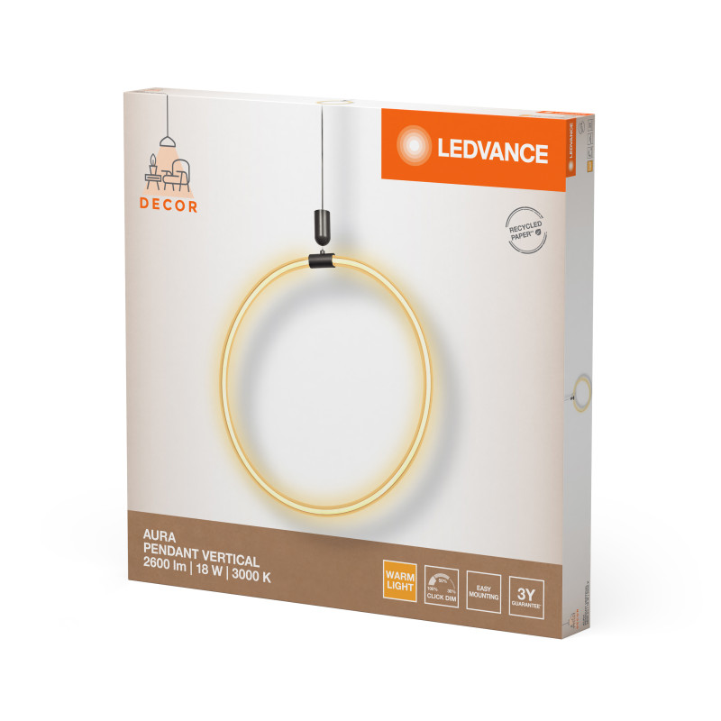 LED Світильник підвісний 18W 220V 2600lm 3000K 498x1500mm DIM [4058075842045] Ledvance DECOR AURA PEND VERT