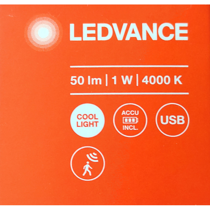 Светильник 1W 5V 50lm 4000K 500mAh 205х40х24.5mm [4058075610484] LEDVANCE LINEARLED MOBILE BL
