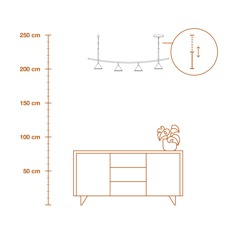 LED Світильник підвісний 16W 220V 3390lm 3000K 1205x140x1500mm [4058075841864] Ledvance DECOR FUJI 4XPEND LINE