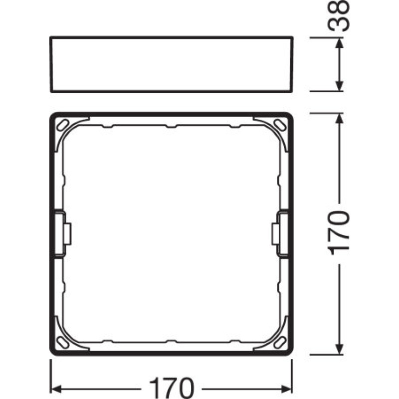 Рамка для накладного монтажа 170x170x38mm квадратная белый [4058075079410] Ledvance DL Slim Frame SQ155