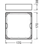 Рамка для накладного монтажа 170x170x38mm квадратная белый [4058075079410] Ledvance DL Slim Frame SQ155