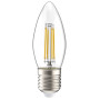 Лампа светодиодная филаментная 5W 220V 600lm 3000К E27 35х97mm свеча [LLF-C35-5-230-30-E27-CL] C35