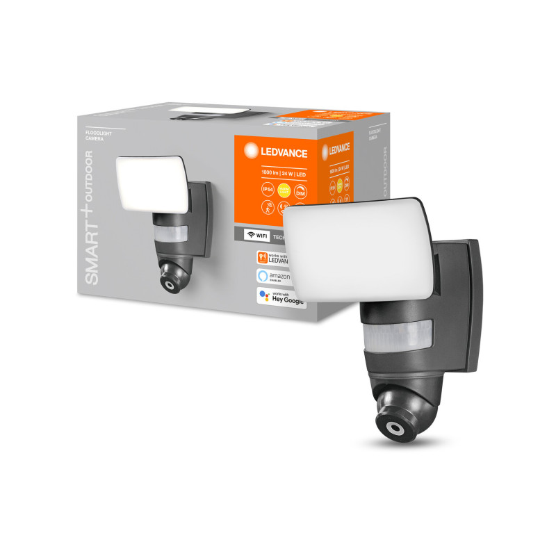 SMART уличный светильник 24W 220V 1800lm 3000K WIFI 163x250x169mm [4058075478312] Ledvance Flood Camera dim
