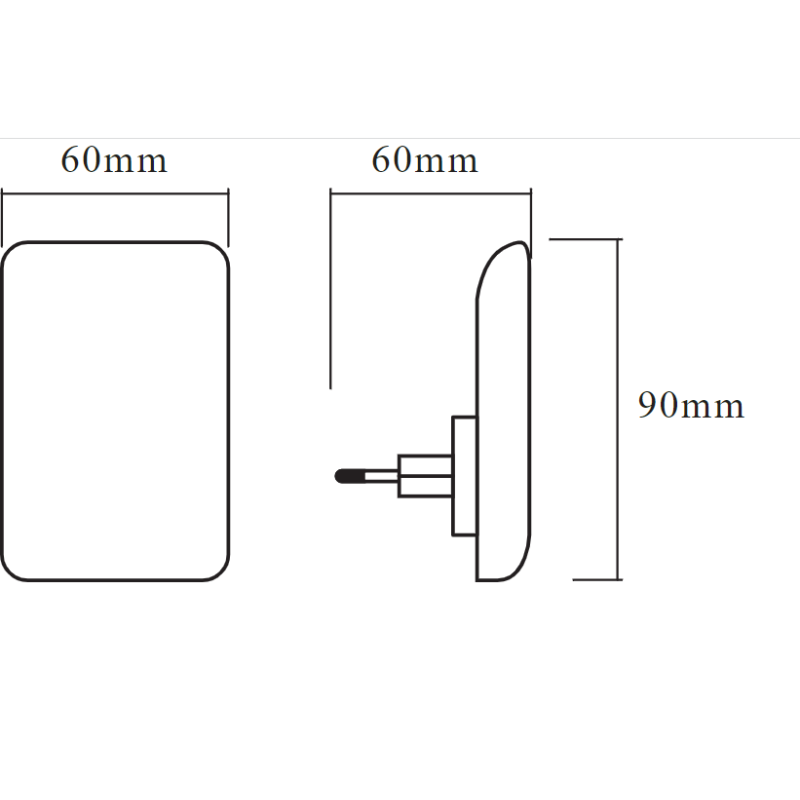 Ночник 0.3W 220V 5lm 3000K 60x90x60mm [4058075266766] Ledvance LUNETTA Glow в розетку