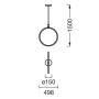 LED Світильник підвісний 18W 230V 2600lm 3000K 498x1500mm DIM [4099854458262] Osram DECOR AURA PEND VERT