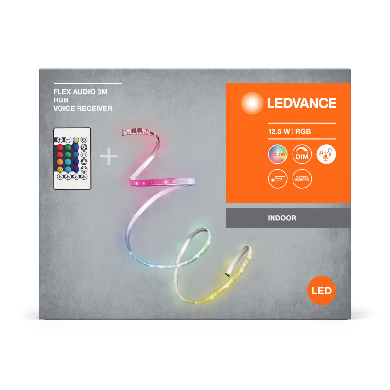 Audio LED лента с пультом и аккумулятором RGB 12.5W 220V IP20 DIM [4099854095382] 3000х3х10mm LEDVANCE
