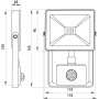 Прожектор LED 10W 220V 800lm 6000K IP44 118x48x155mm з датчиком руху [l0790010] E.NEXT e.LED.flood.stand.sensor.10.6000