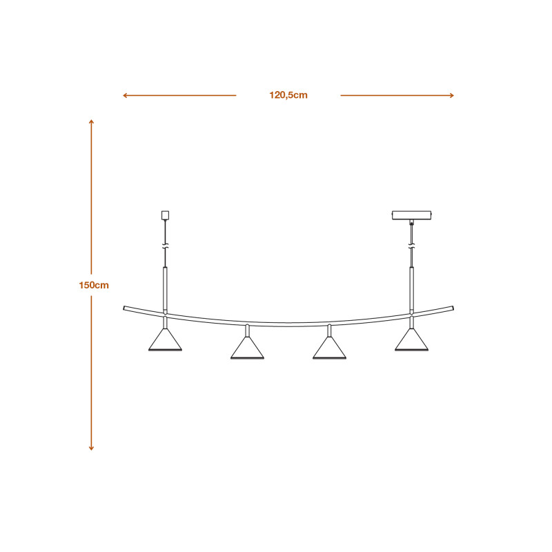 LED Світильник підвісний 16W 220V 3390lm 3000K 1205x140x1500mm [4058075841864] Ledvance DECOR FUJI 4XPEND LINE