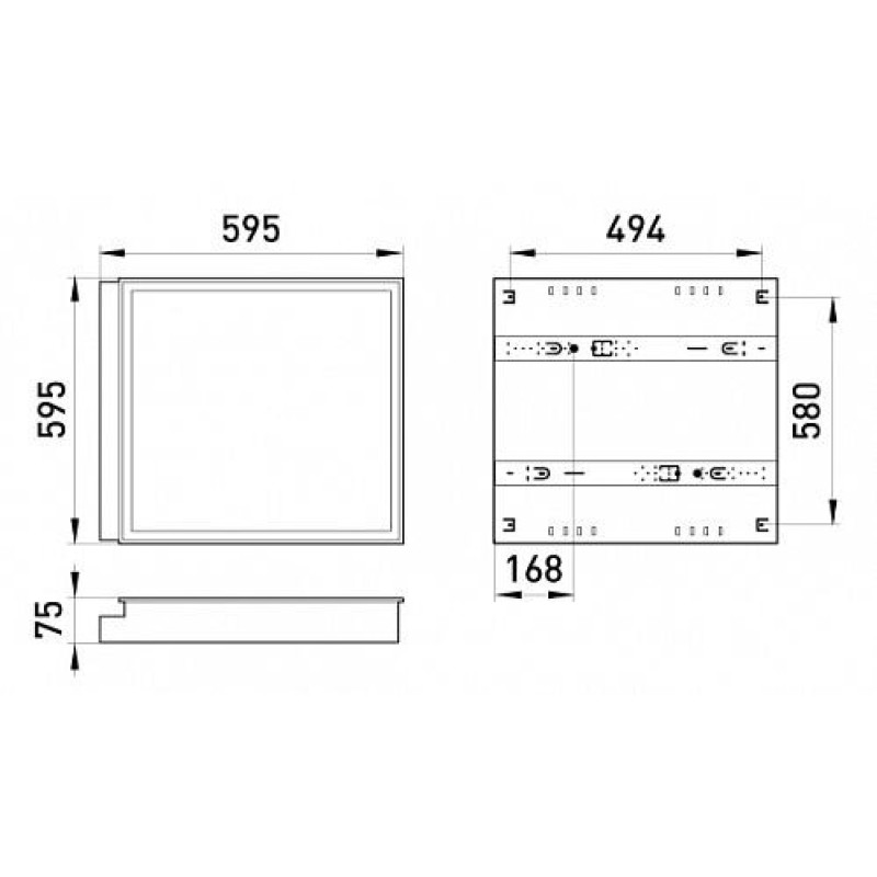 Светильник люминесцентный растровый встроенного типа e.lum.raster.flush.4.20.b.opal, 4х20w, спаренная пра, опаловый рассеиватель, Enext [l001064]